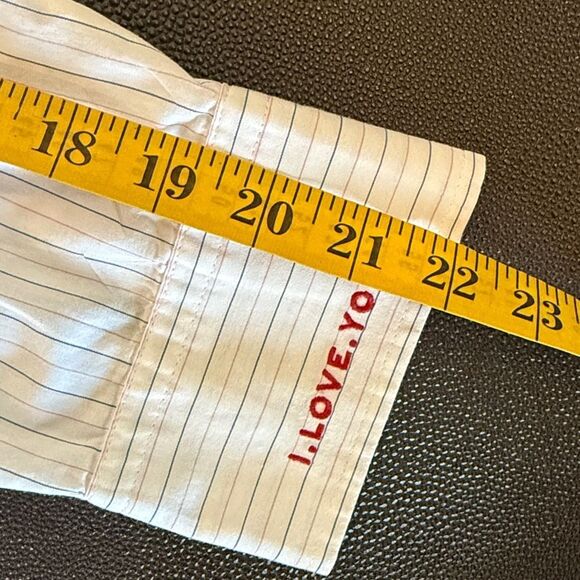 Zadig & Voltaire Tais Raye White Shirt with Blue and Pink Stripes I Love You S - Picture 14 of 14